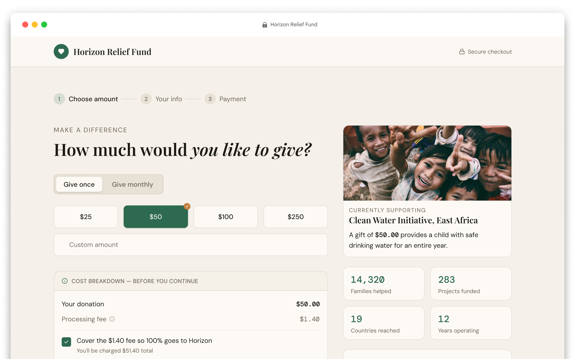 Charity Page