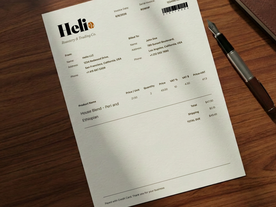 Helio Invoice